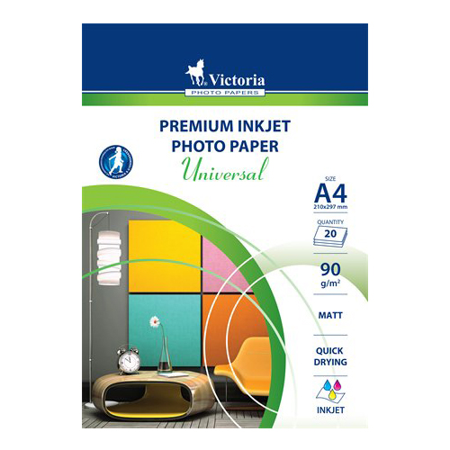 Fotopapier VICTORIA "Universal", pre atramentovú tlač, matný, A4, 90 g