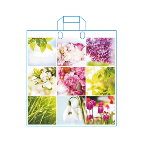 LDPE bag with ears 42x47 cm, Spring flowers
