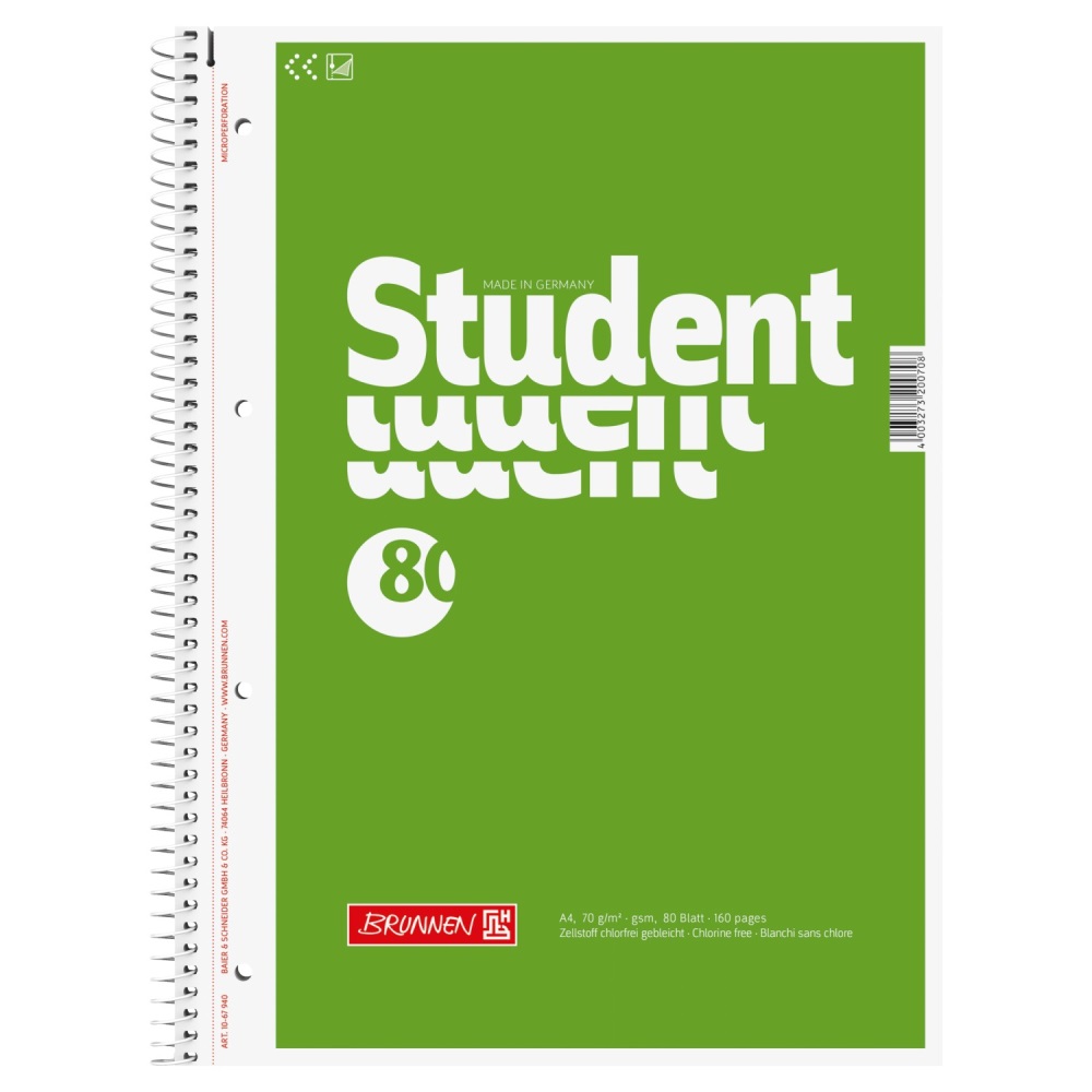 Blok A4 College s bočnou špirálou, čistý, 80 listov, 70g /m2