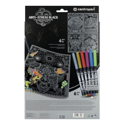 Markers CENTROPEN 9390 Metallic set with coloring books - set of 6+4 pcs (1)