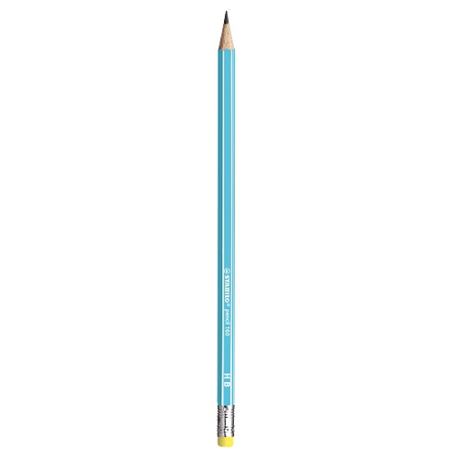 Graphite pencil HB STABILO pencil 160 with rubber - st. blue