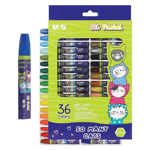 M&G hexagonal crayons So Many Cats, set of 36 pcs