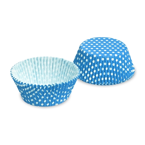 Pastry basket (PAP) Dots white/blue O50 x 30 mm [40 pcs]