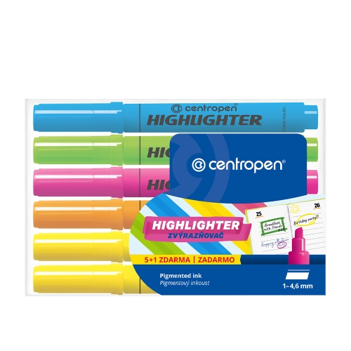 Highlighter CENTROPEN 8552 set, 5+1