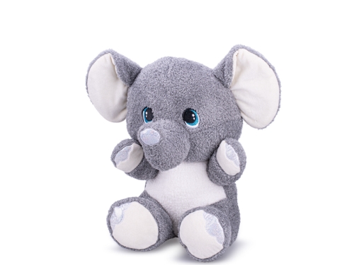 16,5cm grey color plush sitting elephant 0m+ each in polybag