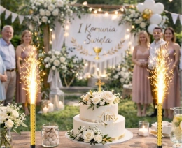 Ice fountain gushing gold and silver sparks 12 cm (4)