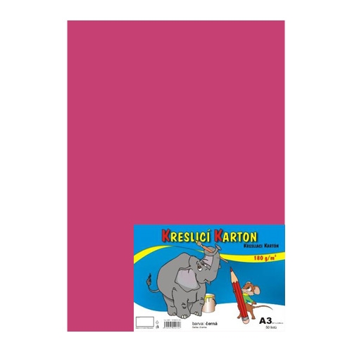 School drawing A3 180g / 50 sheets pink