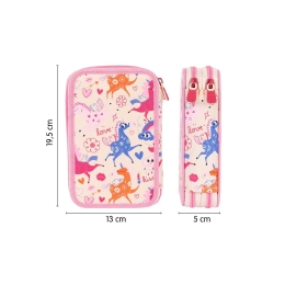 Filled double decker pencil case FlowiCorn special series beige