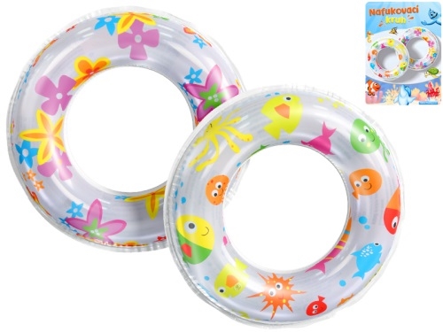 2asstd (flowers,sea)  inflatable animals design swimming ring in PP w/insert card