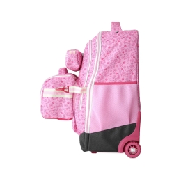 Cestovný kufor na kolieskach 60L (3-dielny set) MILAN séria Pink Flowers