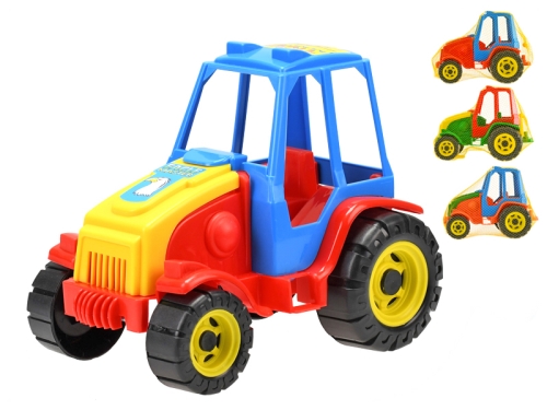 4asstd color 21cm plastic free wheel tractor in net