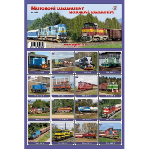 Pexeso A4 Motorové lokomotívy