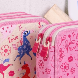 Filled double decker pencil case FlowiCorn special series pink (3)