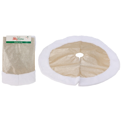 Skirt under the Christmas tree, diameter 90 cm - golden champagne metallic