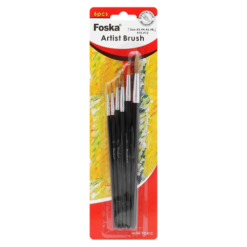 Set of brushes FOSKA 6 pcs, round /2,4,6,8,10,12/