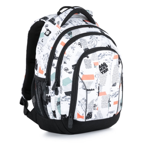 School backpack BagMaster Supernova 21 A White / Black / Orange