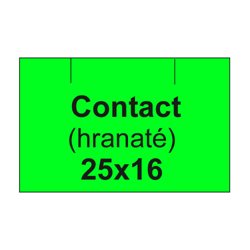 Etikety cen. contact 25x16 hranaté - 1125 etikiet/kotúčik, zelené