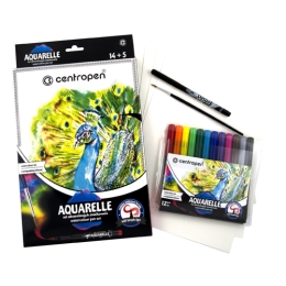 Markers CENTROPEN 9383 Aquarelle set - set of 14+5 pcs