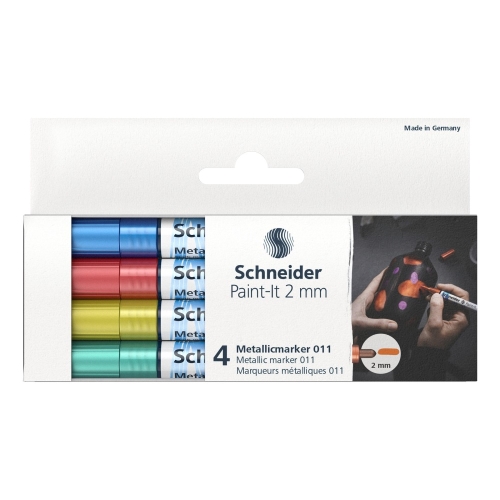 Marker Schneider Paint-It 011 Metallic, set of 4, tip 2mm (1)