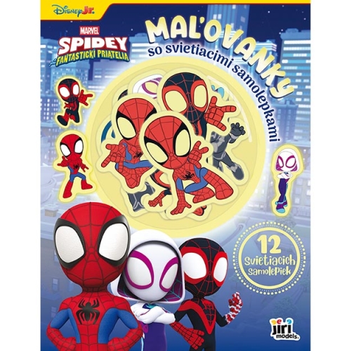 Omaľovanky JM so svietiacimi samolepkami - Spidey