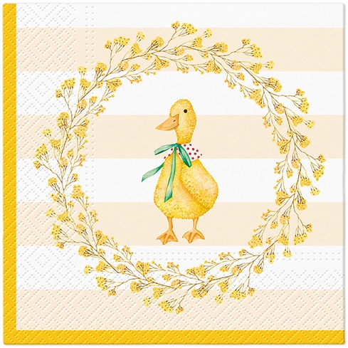 Napkins PAW L 33x33cm Duck with Wreath