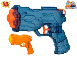 Sun Fun 2asstd color (orange,blue) 19cm plastic transparent water gun 12pcs in DBX