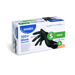 Black nitrile gloves -extra strong- (size S) [100 pcs] (2)