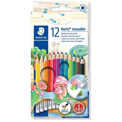 Farebné ceruzky s gumou, šesťhranné STAEDTLER