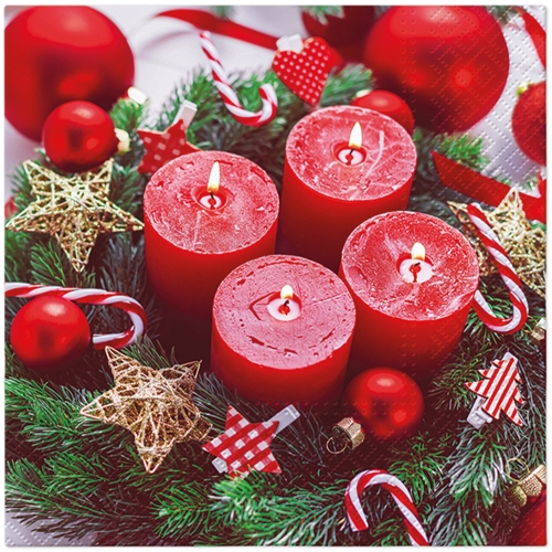 Wipes TaT 33x33cm Burning red Christmas