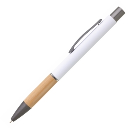 Ballpoint pen DORIO SOFT bamboo / metal, nib 0,5 mm - white