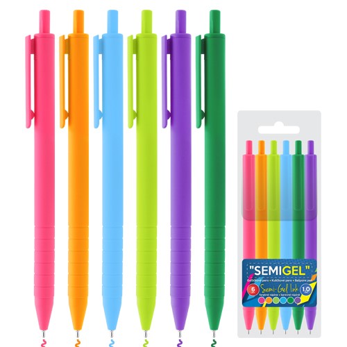 Semi-Gel ballpoint pen 1.0 mm / set of 6 pcs