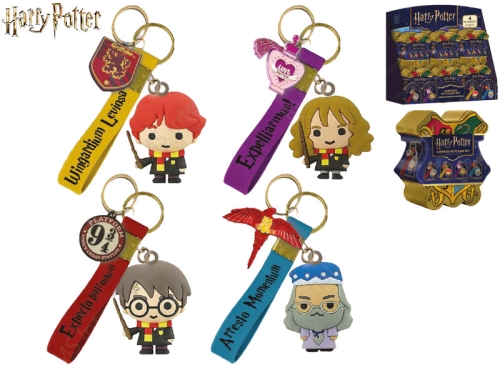 Harry Potter 4asstd 12,5cm surprise keychain in plastic box 12pcs in DBX