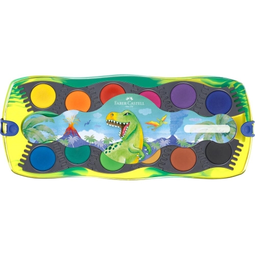 Farby vodové Faber-Castell stavebnicové 12 farieb - Dino