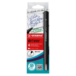 Fine liner STABILO dr!ver 0,4 mm - set of 4 colors