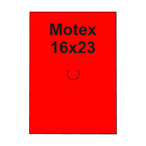 Etikety cen. MOTEX 16x23 hranaté, 870 etikiet/kotúčik, červené