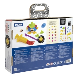 Plasticine MILAN Soft Dough set of 4 colors + tools "Funny faces" (1)