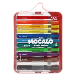 Popisovač M&G MOCALO Acrylic Marker, štetcový hrot - sada 24 farieb (2)