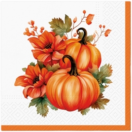 Obrúsky PAW L 33x33cm Pumpkin With Flowers