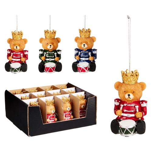 Christmas Ornament: Bear with a Drum, 7 cm / 1 piece