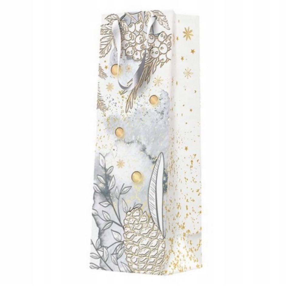 Darčeková taška vianočná 12x37x10 cm Golden moment
