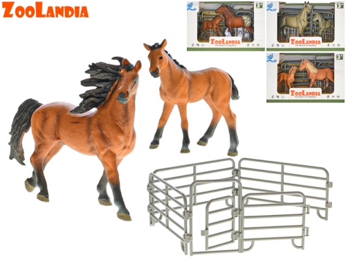4asstd 4,5-15cm plastic horse and foal w/accessories in OTB