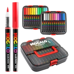 M&G MOCALO Acrylic Marker, brush tip (set of 24 colors)