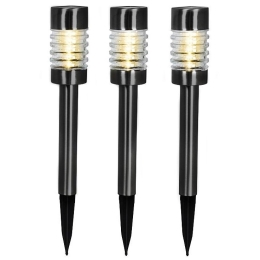 Set of 3 solar lanterns for ground installation