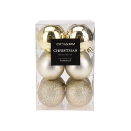 XMAS BALL 12X 60MM STAR LIGHT