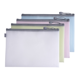 Envelope with zipper JUNIOR A5 mesh - pink