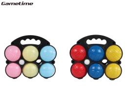 Gametime 2asstd color 6pcs of plastic petangue balls set PVC cover
