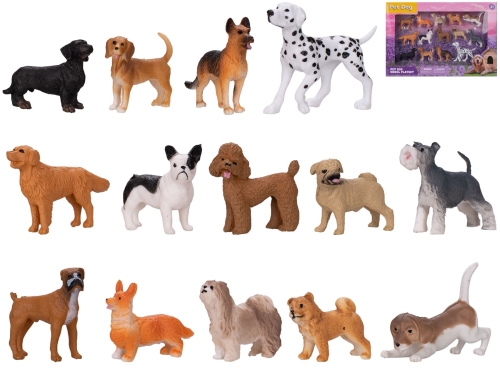 4-7cm 14pcs of plastic pet dog set in WBX