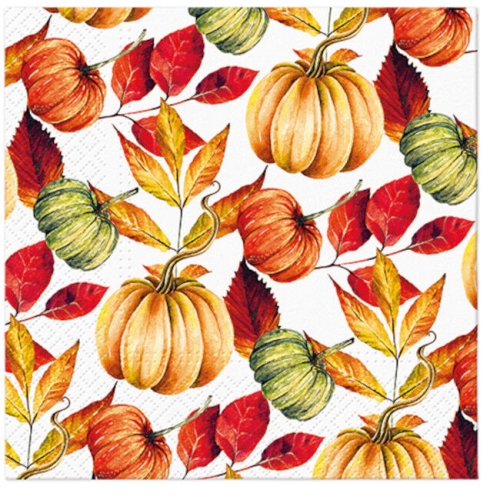 Napkins PAW L 33x33cm Pumpkin Pattern