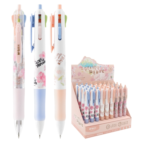 Pero guľôčkové 4-farebné M&G Sakura 0,5 mm /1ks