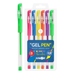 Pero gélové JUNIOR FLUO - sada 6 ks